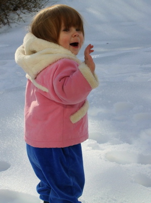 Erika playing in the snow