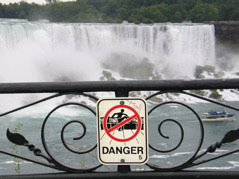 Warning Sign at Niagara Falls