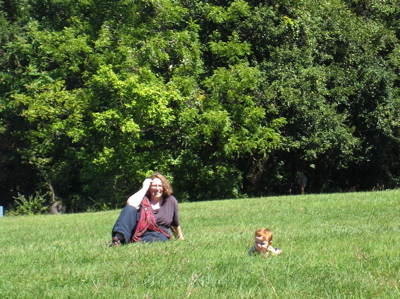 Karl and Sonja in a field of grass